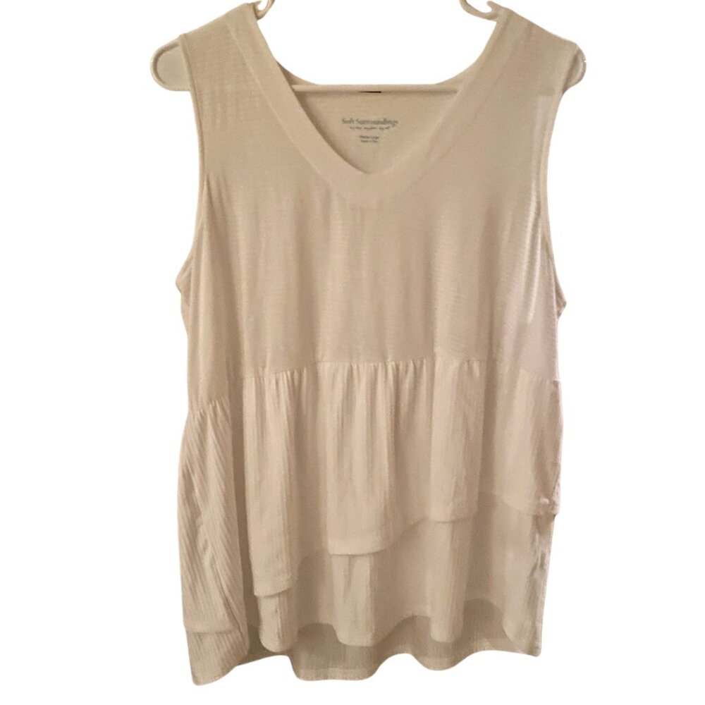 Soft Surroundings Tiered Tunic Tank Top Size: Petite Large | New W/out tags